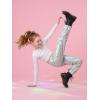 image:imageStelle Girls Metallic Cargo Pants Shiny Hip Hop Dance Joggers Sparkly Stretchy Wide Leg Street Pants for Kids 415 YearsHolograph Silver