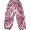 image:imageStelle Girls Metallic Cargo Pants Shiny Hip Hop Dance Joggers Sparkly Stretchy Wide Leg Street Pants for Kids 415 YearsMetal Pink