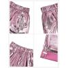 image:imageStelle Girls Metallic Cargo Pants Shiny Hip Hop Dance Joggers Sparkly Stretchy Wide Leg Street Pants for Kids 415 YearsMetal Pink