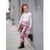 image:imageStelle Girls Metallic Cargo Pants Shiny Hip Hop Dance Joggers Sparkly Stretchy Wide Leg Street Pants for Kids 415 YearsMetal Pink