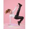 image:imageStelle Girls Metallic Cargo Pants Shiny Hip Hop Dance Joggers Sparkly Stretchy Wide Leg Street Pants for Kids 415 YearsPatent Black
