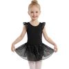 image:imageStelle Girls Flutter Sleeve Ballet Leotards Toddler Shimmering Dance Outfits Sequin Tutu Skirted Leotard Ballerina DressBlack