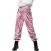 image:imageStelle Girls Metallic Cargo Pants Shiny Hip Hop Dance Joggers Sparkly Stretchy Wide Leg Street Pants for Kids 415 YearsMetal Pink