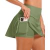 image:imageStelle Womens Tennis Golf Skirts High Waisted with Pockets Inner Shorts for Athletic Skorts Sports Running PickleballArmy Green