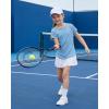 image:imageStelle Girls Athletic Shirts Short Sleeve Crewneck T Shirts Active Sports Top Soccer Gym Workout Tshirt Summer Tees for KidAqua Blue07