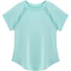 image:imageStelle Girls Athletic Shirts Short Sleeve Crewneck T Shirts Active Sports Top Soccer Gym Workout Tshirt Summer Tees for KidLight Blue07
