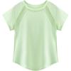 image:imageStelle Girls Athletic Shirts Short Sleeve Crewneck T Shirts Active Sports Top Soccer Gym Workout Tshirt Summer Tees for KidPastel Green