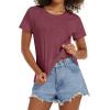 image:imageStelle Women T Shirts Crew Neck Short Sleeve Shirts Soft Summer Classic Fit TeesBurgundy