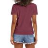 image:imageStelle Women T Shirts Crew Neck Short Sleeve Shirts Soft Summer Classic Fit TeesBurgundy