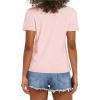 image:imageStelle Women T Shirts Crew Neck Short Sleeve Shirts Soft Summer Classic Fit TeesLight Pink