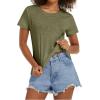 image:imageStelle Women T Shirts Crew Neck Short Sleeve Shirts Soft Summer Classic Fit TeesOlive Green