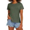 image:imageStelle Women T Shirts Crew Neck Short Sleeve Shirts Soft Summer Classic Fit TeesArmy Green