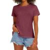 image:imageStelle Women T Shirts Crew Neck Short Sleeve Shirts Soft Summer Classic Fit TeesBurgundy