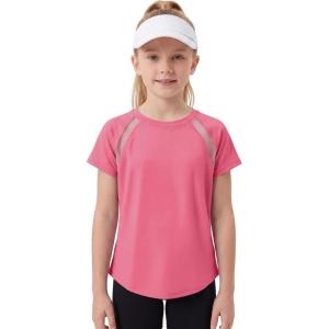 image:imageStelle Girls Athletic Shirts Short Sleeve Crewneck T Shirts Active Sports Top Soccer Gym Workout Tshirt Summer Tees for KidWatermelon