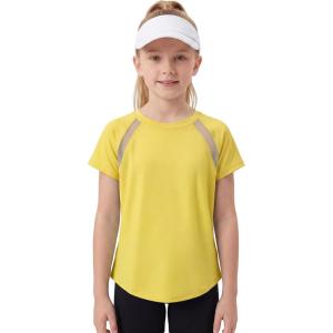 image:imageStelle Girls Athletic Shirts Short Sleeve Crewneck T Shirts Active Sports Top Soccer Gym Workout Tshirt Summer Tees for KidYellow