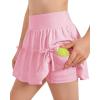 image:imageStelle Girls Athletic Skirts with Pockets Inner Shorts High Waisted Tennis Skorts Golf Running Sports SkirtBallet Pink