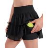 image:imageStelle Girls Athletic Skirts with Pockets Inner Shorts High Waisted Tennis Skorts Golf Running Sports SkirtBlack