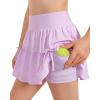 image:imageStelle Girls Athletic Skirts with Pockets Inner Shorts High Waisted Tennis Skorts Golf Running Sports SkirtLavender