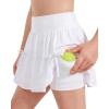 image:imageStelle Girls Athletic Skirts with Pockets Inner Shorts High Waisted Tennis Skorts Golf Running Sports SkirtWhite