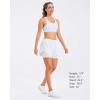 image:imageStelle Women 2 in 1 Running Shorts High Waisted Athletic Shorts Gym Workout Shorts with Liner Zipper PocketsWhite