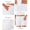 image:imageStelle Women 2 in 1 Running Shorts High Waisted Athletic Shorts Gym Workout Shorts with Liner Zipper PocketsWhite