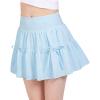 image:imageStelle Girls Athletic Skirts with Pockets Inner Shorts High Waisted Tennis Skorts Golf Running Sports SkirtLight Blue