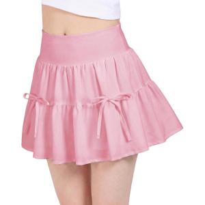 image:imageStelle Girls Athletic Skirts with Pockets Inner Shorts High Waisted Tennis Skorts Golf Running Sports SkirtBallet Pink