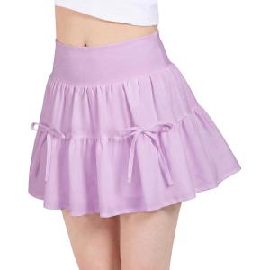 image:imageStelle Girls Athletic Skirts with Pockets Inner Shorts High Waisted Tennis Skorts Golf Running Sports SkirtLavender