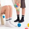 image:imageStelle Girls Socks Ruffle Socks for Girls Cotton Striped Crew Sock Girls Athletic Socks3 Black Stripes2 Black