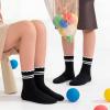 image:imageStelle Girls Socks Ruffle Socks for Girls Cotton Striped Crew Sock Girls Athletic Socks5 Black