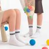 image:imageStelle Girls Socks Ruffle Socks for Girls Cotton Striped Crew Sock Girls Athletic Socks5 Black Stripes