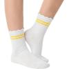 image:imageStelle Girls Socks Ruffle Socks for Girls Cotton Striped Crew Sock Girls Athletic SocksRedyellowbluegreen Stripes