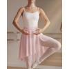 image:imageStelle Womens Ballet Skirt Chiffon Dance Wrap Skirt Mesh Sheer Pull On Elastic Waist High Low Flowy Skirts DancewearBallet Pink