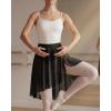 image:imageStelle Womens Ballet Skirt Chiffon Dance Wrap Skirt Mesh Sheer Pull On Elastic Waist High Low Flowy Skirts DancewearBlack
