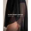 image:imageStelle Womens Ballet Skirt Chiffon Dance Wrap Skirt Mesh Sheer Pull On Elastic Waist High Low Flowy Skirts DancewearBlack