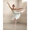 image:imageStelle Womens Ballet Skirt Chiffon Dance Wrap Skirt Mesh Sheer Pull On Elastic Waist High Low Flowy Skirts DancewearWhite