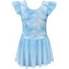 image:imageStelle Ballet Leotards for Girls Toddler Dance Leotard Shiny Flutter Sleeve Ballet Dresses Gymnastic Ballerina OutfitCloudburst Blue