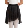 image:imageStelle Womens Ballet Skirt Chiffon Dance Wrap Skirt Mesh Sheer Pull On Elastic Waist High Low Flowy Skirts DancewearBlack