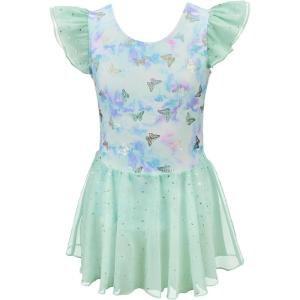 image:imageStelle Ballet Leotards for Girls Toddler Dance Leotard Shiny Flutter Sleeve Ballet Dresses Gymnastic Ballerina OutfitButterfly Mist