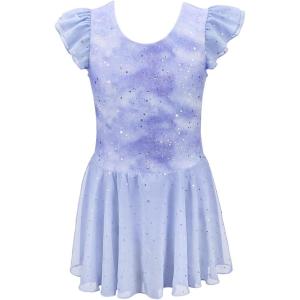 image:imageStelle Ballet Leotards for Girls Toddler Dance Leotard Shiny Flutter Sleeve Ballet Dresses Gymnastic Ballerina OutfitCloudburst Purple