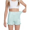 image:imageStelle Girls Gymnastics Shorts Athletic Dance Sparkle Ruffle Short High Waisted Metallic Biker Short for Kids 615 YearsLight Blue