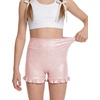 image:imageStelle Girls Gymnastics Shorts Athletic Dance Sparkle Ruffle Short High Waisted Metallic Biker Short for Kids 615 YearsPink