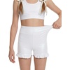 image:imageStelle Girls Gymnastics Shorts Athletic Dance Sparkle Ruffle Short High Waisted Metallic Biker Short for Kids 615 YearsWhite