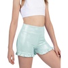 image:imageStelle Girls Gymnastics Shorts Athletic Dance Sparkle Ruffle Short High Waisted Metallic Biker Short for Kids 615 YearsLight Blue