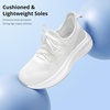 image:imageStelle Girls Sneakers Kids Tennis Running Walking Shoes SlipOn Athletic Non Slip Lightweight Breathable Sport Shoes for LittleBig KidWhite