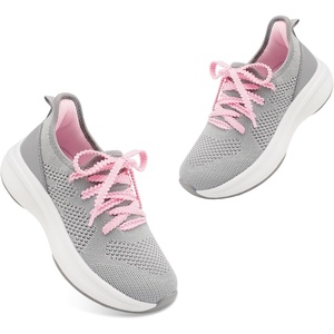image:imageStelle Girls Sneakers Kids Tennis Running Walking Shoes SlipOn Athletic Non Slip Lightweight Breathable Sport Shoes for LittleBig KidLight Grey