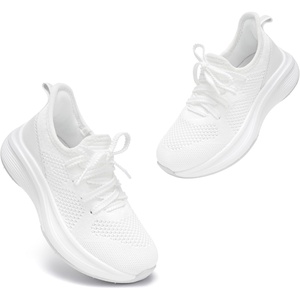 image:imageStelle Girls Sneakers Kids Tennis Running Walking Shoes SlipOn Athletic Non Slip Lightweight Breathable Sport Shoes for LittleBig KidWhite