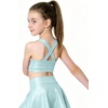 image:imageStelle Girls Shiny Metallic Crop Tank Tops Sparkly Scoop Neck Dance Tops Sleeveless Cross Back Dancewear for Gymnastics PartyLight Blue
