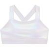 image:imageStelle Girls Shiny Metallic Crop Tank Tops Sparkly Scoop Neck Dance Tops Sleeveless Cross Back Dancewear for Gymnastics PartyWhite