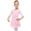 image:imageStelle Puff Sleeve Ballet Leotards for Girls with Sparkly Tutu Skirted Toddler Dance Dress Outfit03short Sleeveballet Pink
